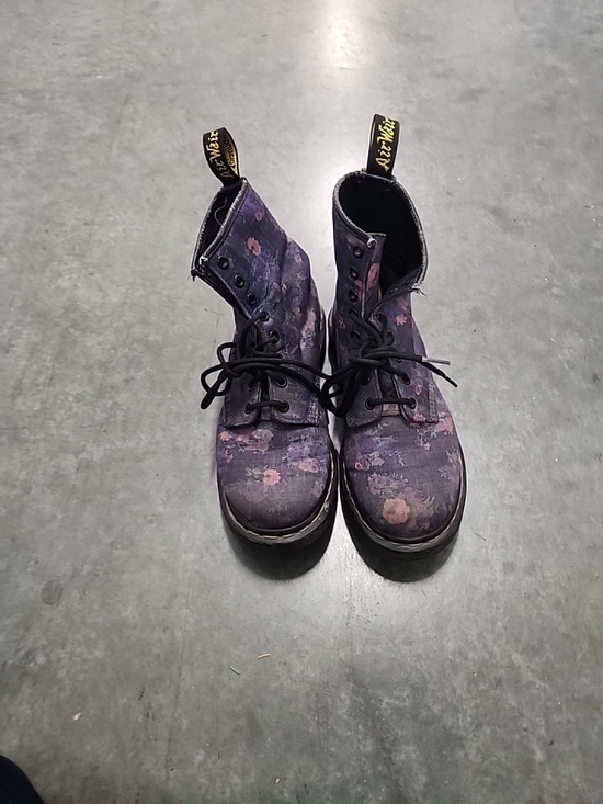 Dr. Martens Shoes - Dr. Martens Women's Purple Floral Lace-Up Boots
